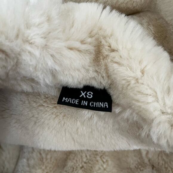 VINTAGE Charles Klein Suede Sherpa Hooded Longline Whipstitch Winter Car Coat XS - Picture 14 of 16